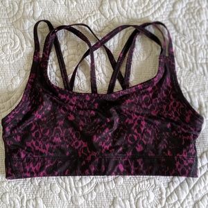 GapFit Strappy Sports Bra Leopard Print Sz S
